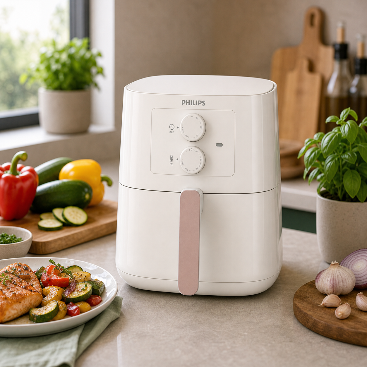 Philips Essential Air Fryer 4.1L Pan White Image 2 product image