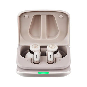Audio-Technica ATH-TWX7 true wireless earbuds with charging case hero shot