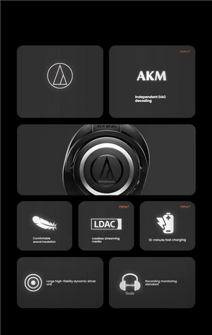 Audio-Technica ATH-M50xBT2 foldable swivel earcup studio-style design