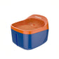 Dogness smart pet fountain in blue with orange rim showing flowing water reservoir for cats and dogs