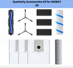 ECOVACS DEEBOT X8 Pro Omni quarterly accessories kit: roller brush, side brushes, filters, mop rollers and dust bags
