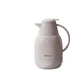 White Feenik glossy thermal coffee carafe with flip-top lid and ergonomic handle on plain background