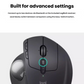 Logitech MX Ergo S top view showing button layout and precision scroll wheel