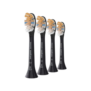Four black Philips Sonicare A3 All-in-One replacement brush heads