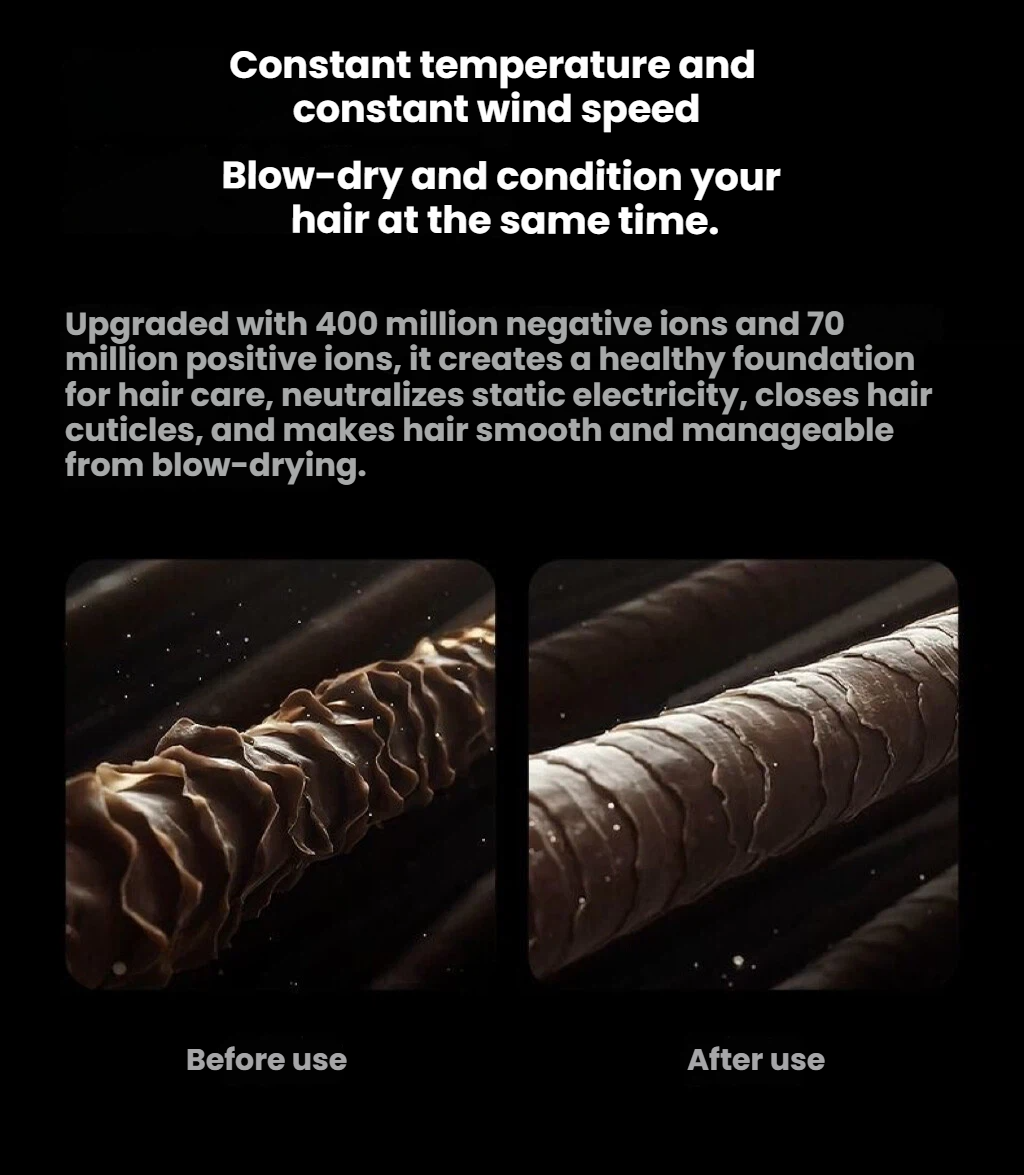 Laifen Swift 4 High-Speed Hair Dryer with Oil-Infused Airflow, 3 Nozzles & Nourishing Pods - feature detail 5