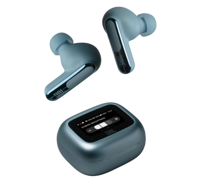 JBL Live Beam 3 Smart Charging Case touchscreen display detail