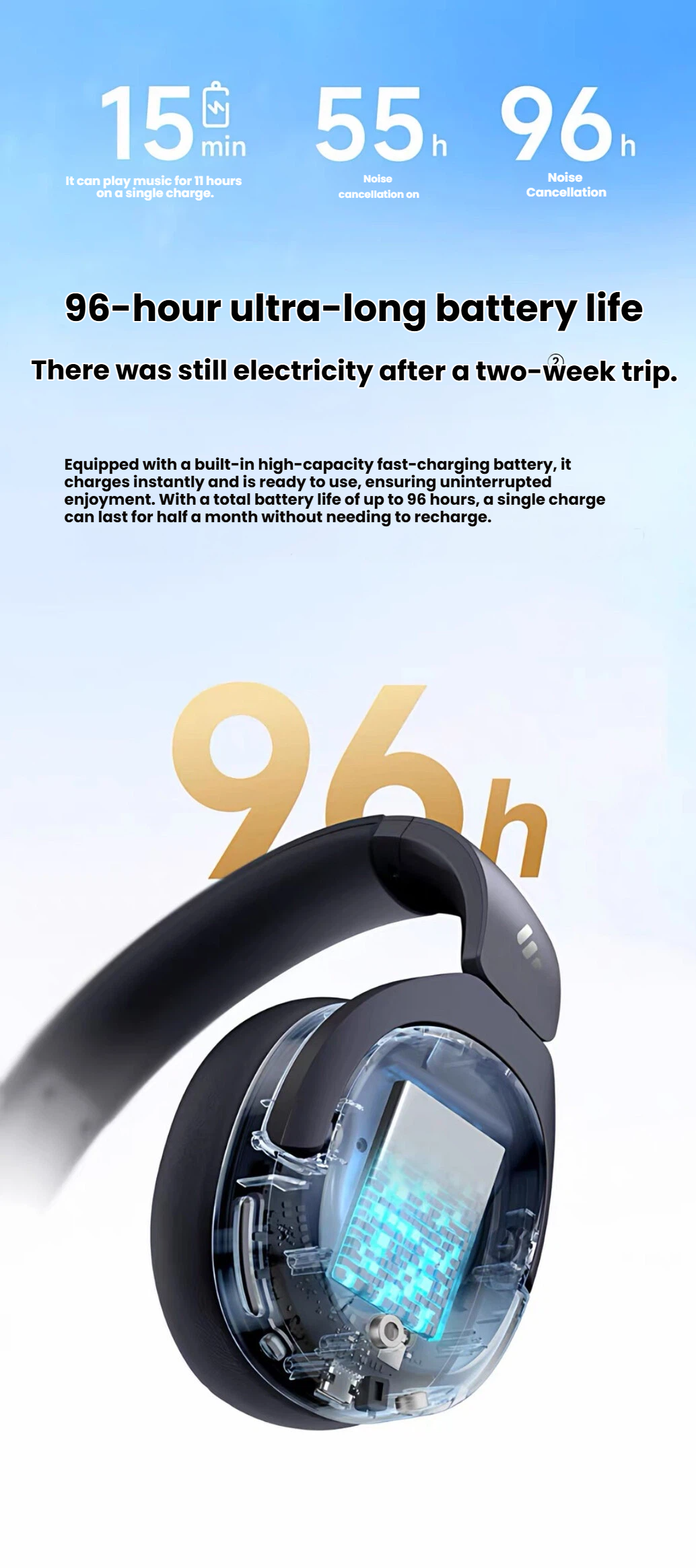 Edifier W830NB Wireless Over-Ear Headphones with ANC & Hi-Res Audio - product photo 8