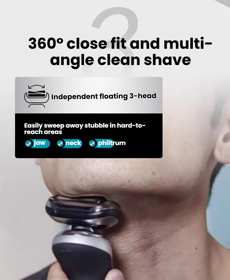 Braun Series 7 360 degree triple floating head following facial contours