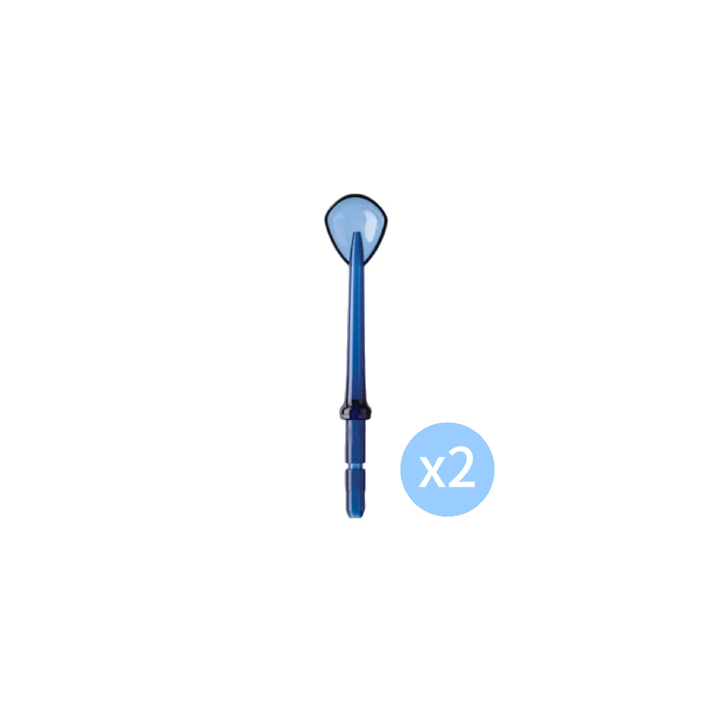 Two blue Waterpik TC-100E tongue cleaner tips