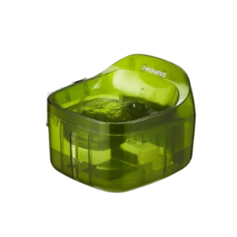 Dogness smart pet water fountain in translucent brown showing internal filter and pump components
