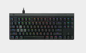 Logitech G515 RAPID TKL wired Hall Effect gaming keyboard hero shot in low-profile tenkeyless design