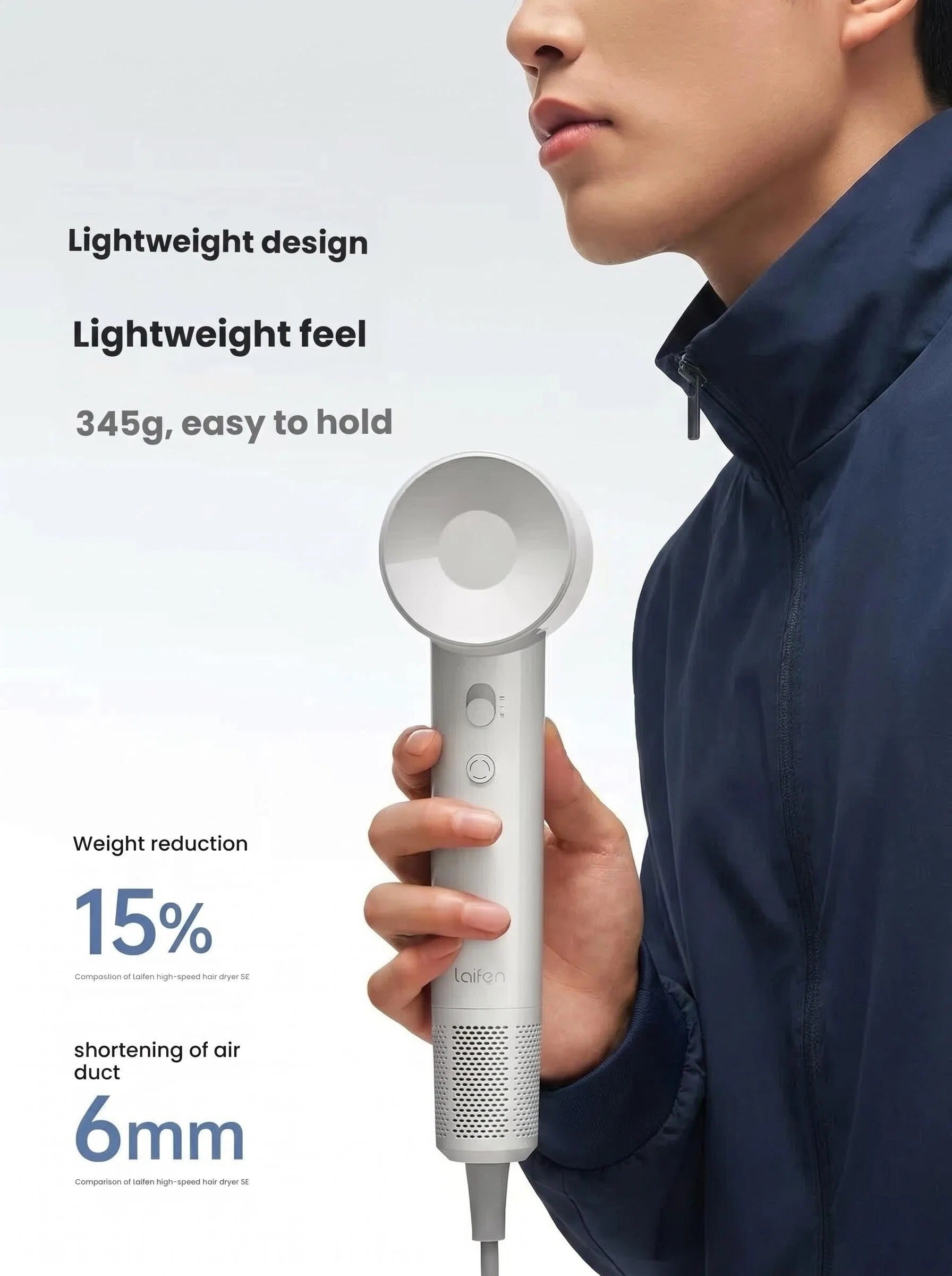 Laifen SE Lite 150 million negative ions reducing frizz and static