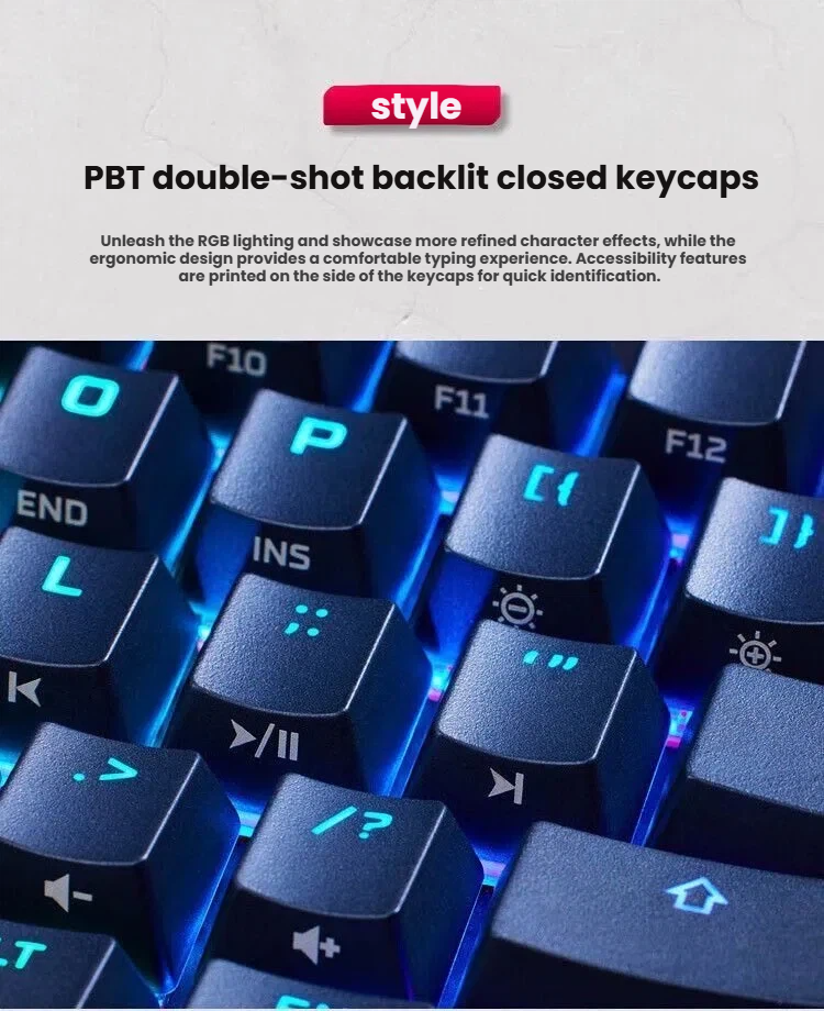 HyperX Alloy Origins 65 top view showing 65% layout with dedicated arrow keys