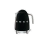Smeg KLF04 50's Style 1.7L variable temperature kettle in black with chrome handle and temperature dial