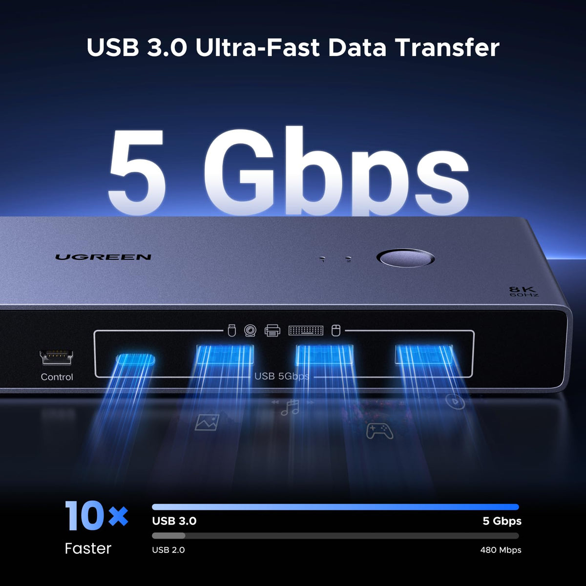 UGREEN 25962A four USB 3.0 peripheral ports
