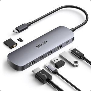 Anker Nano A83D2 seven-in-one USB-C hub in grey