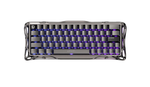 GravaStar Mercury V60 Pro 60% Hall Effect gaming keyboard hero shot in cyber-mecha aluminium design
