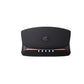 Black Audio-Technica ATH-TWX9 charging case with sleek design and illuminated LED battery indicators — compact and portable wireless earbud storage.
