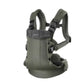 Front view of BabyBjörn Harmony Carrier Mesh in olive green – lightweight, breathable 3D mesh baby carrier with ergonomic design and adjustable straps for newborns to toddlers