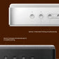 A graphic showcasing the advanced features of the Bose SoundLink Home Speaker, including the simple one-press button to pair two speakers for immersive stereo sound and the built-in microphone for worry-free calls and voice assistant use.