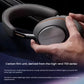 Hand holding Bowers & Wilkins PX8 S2 headphone showing carbon film driver unit derived from the brand’s high-end 700 series speakers — enhanced resolution and accurate sound reproduction.