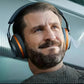 Man wearing Bowers & Wilkins PX8 S2 noise-cancelling headphones — comfortable fit, premium comfort, and immersive sound for daily use, travel, or work.