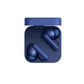 Top-down view of navy blue CMF Buds Pro 2 wireless earbuds inside their open charging case, showcasing sleek matte finish, ergonomic design, and "CMF by NOTHING" branding on the interior.