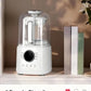 The compact SUPOR smart blender sitting neatly on a bookshelf, showcasing its small footprint and convenient, easy-to-store design that is perfect for modern kitchens with limited counter space.