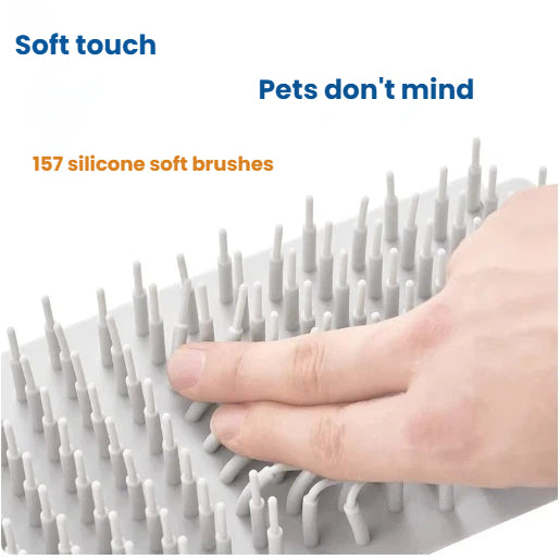 Close-up of Dogness pet paw cleaner’s 157 soft silicone brushes – designed for gentle contact that pets don’t mind during cleaning