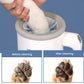 Before and after comparison of a dog’s paw using Dogness Automatic Paw Cleaner – shows effective removal of dirt and debris from between paw pads