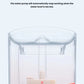 Transparent cutaway view of Dogness water fountain showing internal pump and anti-dry burning mechanism that stops operation when water level is low