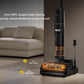 The Dreame H15 Pro wet and dry vacuum in its charging station, highlighting the 5-minute, 90°C sealed quiet drying function which quickly restores the brush, set against a modern living room backdrop.
