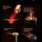  A collage showcasing four key features of the Dreame Hair Miracle dryer: Dual Nano-Red Light to strengthen hair roots, 3D supercritical atomized essence penetration for deep nourishment, a self-developed motor, and dynamic temperature control to protect the scalp.
