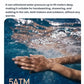 Hand gliding through crystal-clear water wearing the black Dreame Ring, emphasizing 50 m water resistance for worry-free aquatic activities.