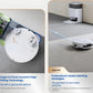 A two-panel image highlighting the ECOVACS T50 Pro Omni's advanced cleaning. The left shows Lingxi 2.0 Dual Constant Edge Fitting Technology for gap-free cleaning in corners. The right shows the robot intelligently identifying and prioritizing carpets to prevent secondary pollution.