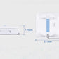 A clear diagram showing the precise measurements of the compact ECOVACS WINBOT W1S, which is 27cm long, 27cm wide, and has a slim profile of 7.75cm.
