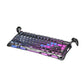 GravaStar Mercury K1 Pro mechanical gaming keyboard featuring vibrant purple and blue RGB backlighting, sleek aluminum chassis, and ergonomic design for high-performance gaming.