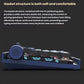 Cutaway illustration of the Keychron Lemokey L1’s internal gasket mount structure with EVA foam layers, PC positioning plate, and bottom foam filling to reduce noise and enhance typing comfort.