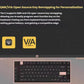 Screenshot of the Keychron Lemokey L1 keyboard interface with QMK and VIA logos, demonstrating open-source firmware support for customizable key remapping and macro programming.