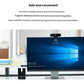 Demonstration of Windows Hello on a desktop screen, showing the BRIO 4K webcam securely logging in the user with a smile and no password.