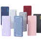 Group shot of the Logitech K380 wireless keyboard in seven vibrant colors—lavender, blue-gray, white, red, dark gray, pink, and navy—showcasing the compact, round-key design perfect for any setup.