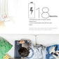 Infographic displaying “18 Months” battery life for the K400 Plus, with a child using the keyboard on a couch, underscoring extended use without frequent battery changes.