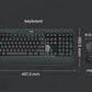  Technical dimension diagram showing the MK540 keyboard (457.3 × 193.5 mm) and M310t mouse (111.5 × 61.8 mm) to help users plan their workspace.