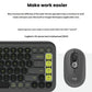 Detail view of the black POP Icon keyboard’s bright-green shortcut keys next to the graphite mouse, ready to launch Microsoft or Google Workspace apps.