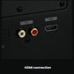 Rear view of the Marshall Woburn III showing gold-plated RCA and HDMI inputs for versatile wired connections to TVs, turntables, and more.