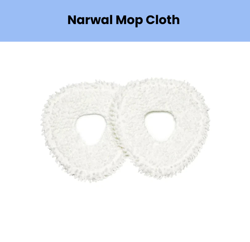 2 x Narwal Freo X Ultra mop cloths – white microfiber mopping pads for wet cleaning, reusable and lint-free, ideal for hardwood and tile floors