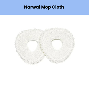 2 x Narwal Freo X Ultra mop cloths – white microfiber mopping pads for wet cleaning, reusable and lint-free, ideal for hardwood and tile floors
