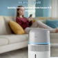 Philips 5000 Series air humidifier on side table in living room, creating fog-free nano cloud for healthy indoor air