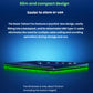 Side profile of the Razer Kitsune emphasizing its 19.2 mm thickness, detachable USB-C cable, and compact form factor that fits easily in a backpack.