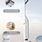 The Roborock Flexi Lite wet dry vacuum on its charging dock, illustrating the one-tap deep cleaning and comprehensive sanitization and hot air drying of the roller brush.